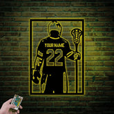 Custom Lacrosse Metal Sign Led Lights, Custom Name Lacrosse Sign, Lacrosse Wall Decor, Lacrosse Jersey Art, Lacrosse Decor, Lacrosse Gifts Player Room